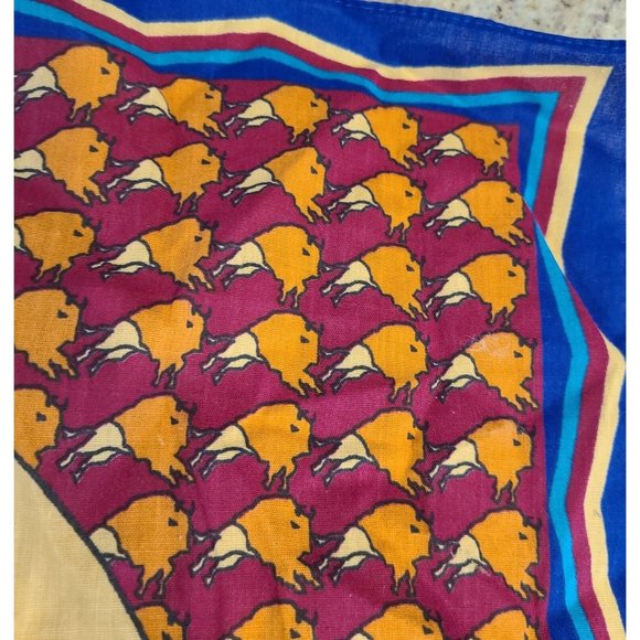 SPRINGS "Buffalo Roam" Western Bandana Native American Dancing Buffalo. Rogers - Picture 7 of 11